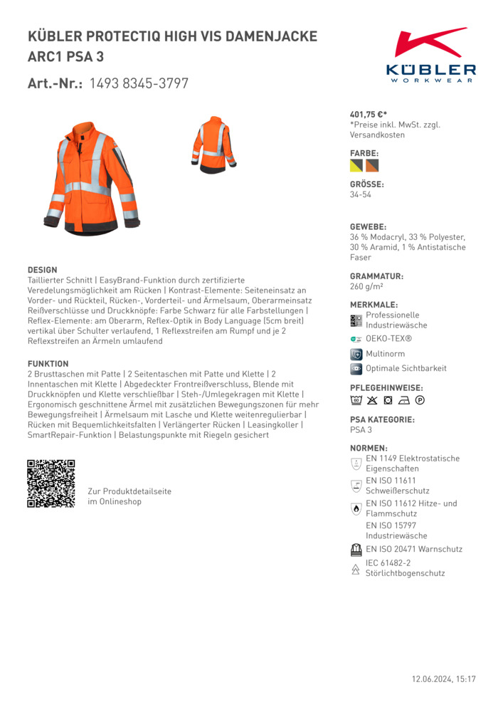 Datenblatt Zertifikat