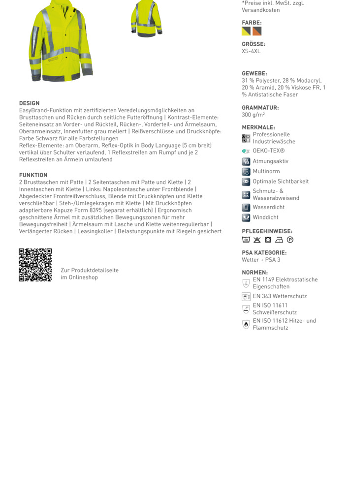 Datenblatt Zertifikat
