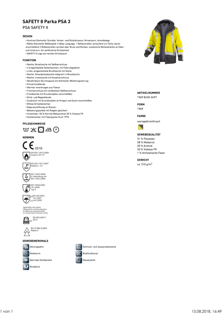 Datenblatt Zertifikat