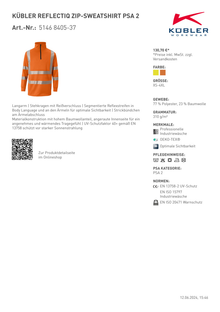 Datenblatt Zertifikat
