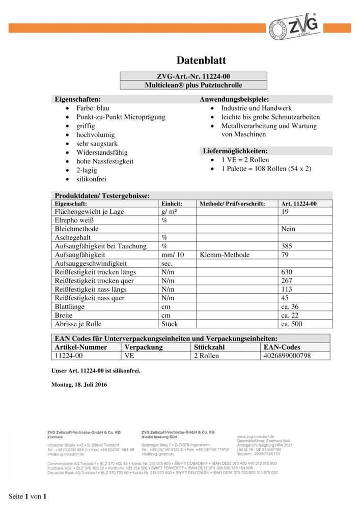 Datenblatt Zertifikat