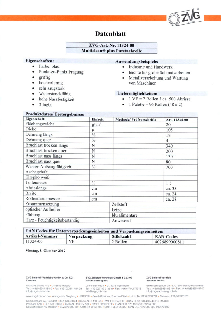 Datenblatt Zertifikat