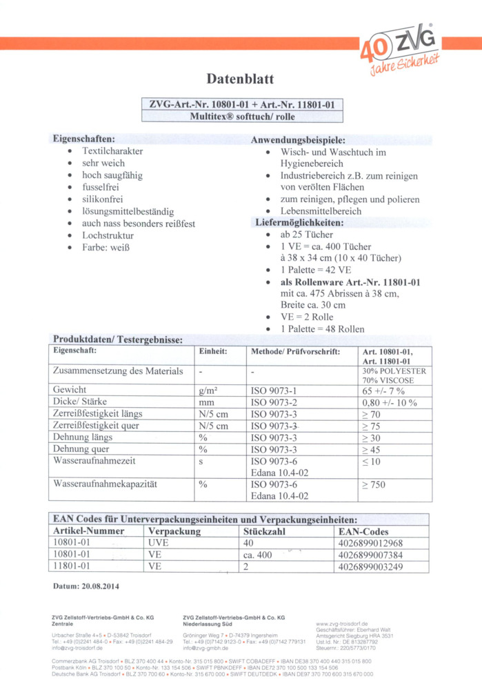 Datenblatt Zertifikat