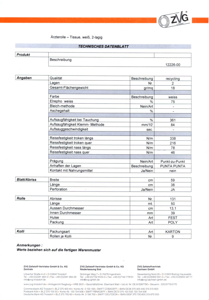 Datenblatt Zertifikat