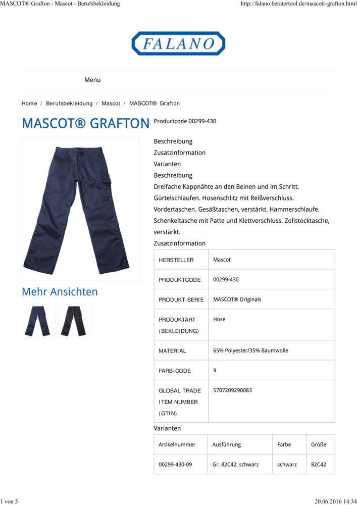 Datenblatt Zertifikat