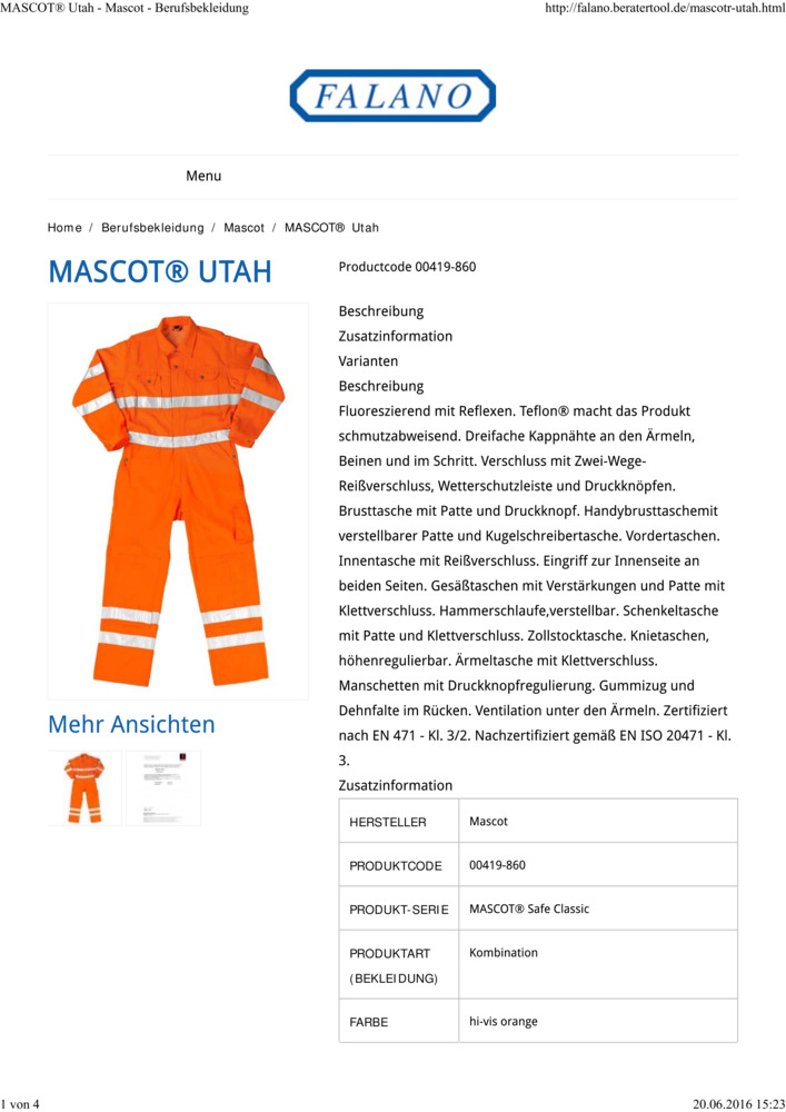 Datenblatt Zertifikat