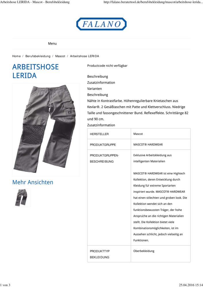 Datenblatt Zertifikat