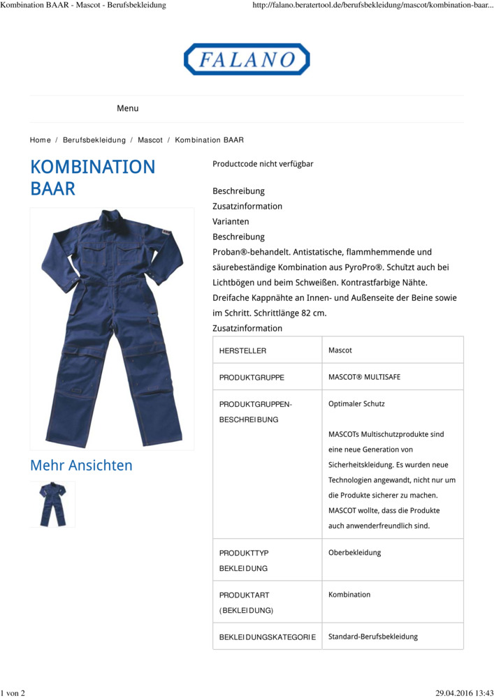 Datenblatt Zertifikat