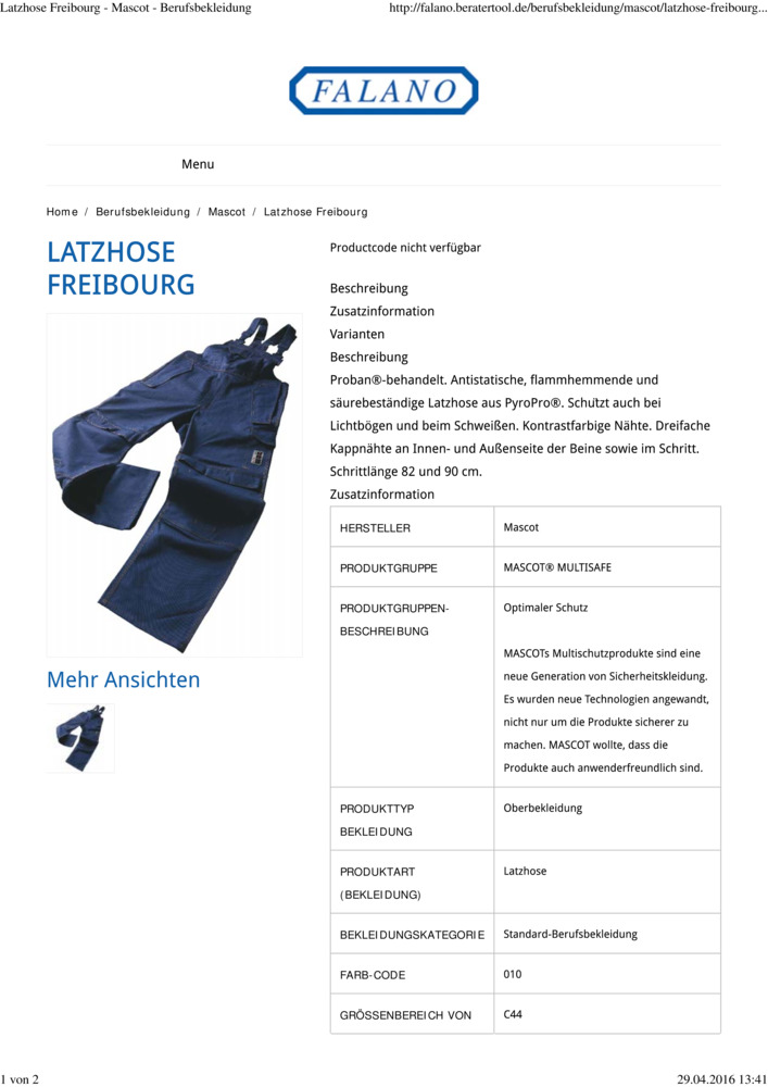 Datenblatt Zertifikat