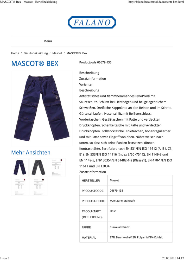 Datenblatt Zertifikat