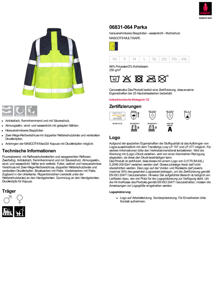 Datenblatt Zertifikat