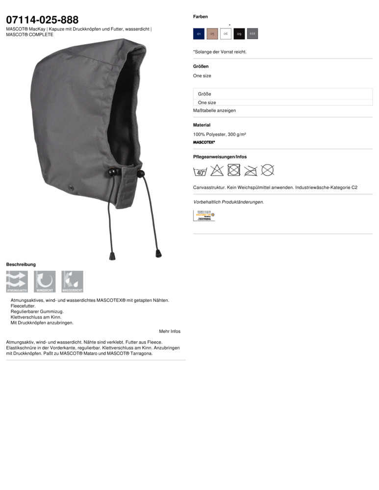 Datenblatt Zertifikat