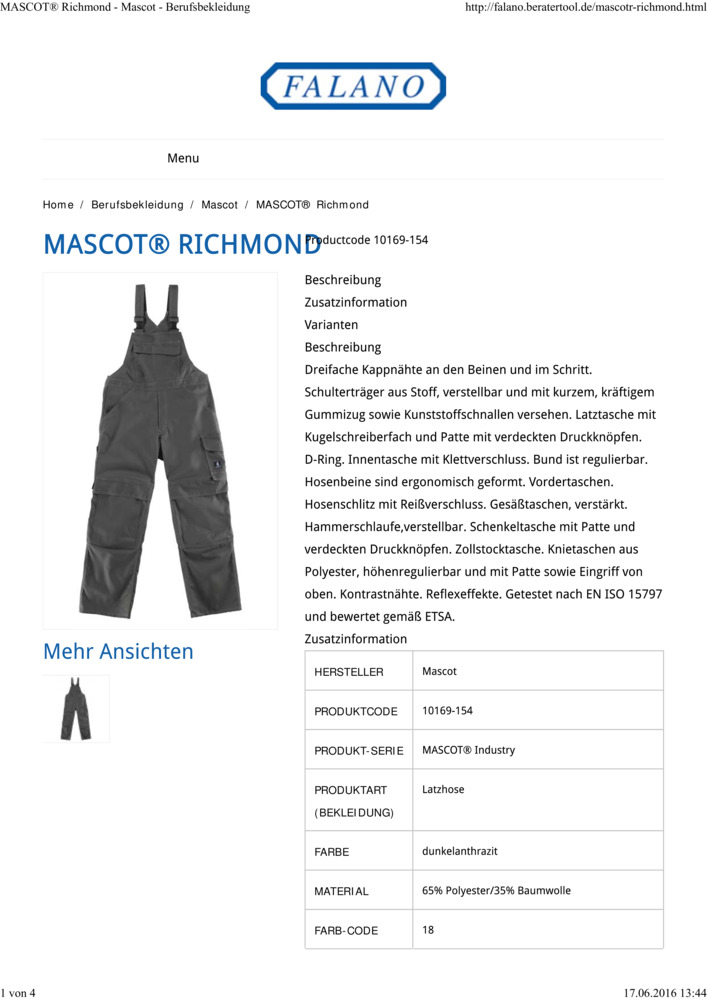 Datenblatt Zertifikat