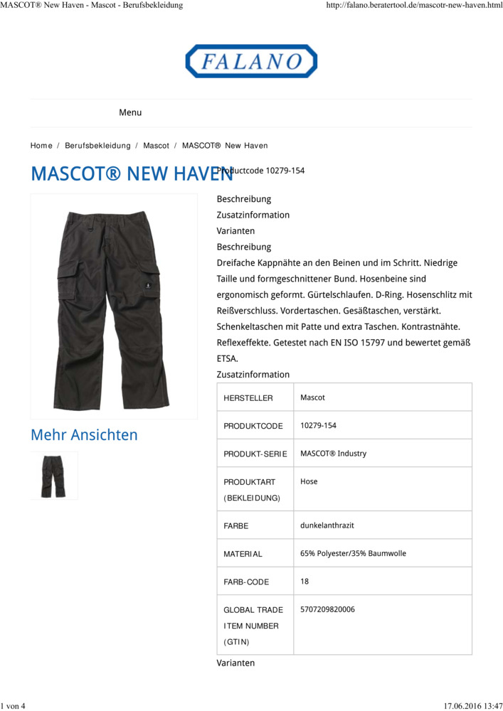 Datenblatt Zertifikat