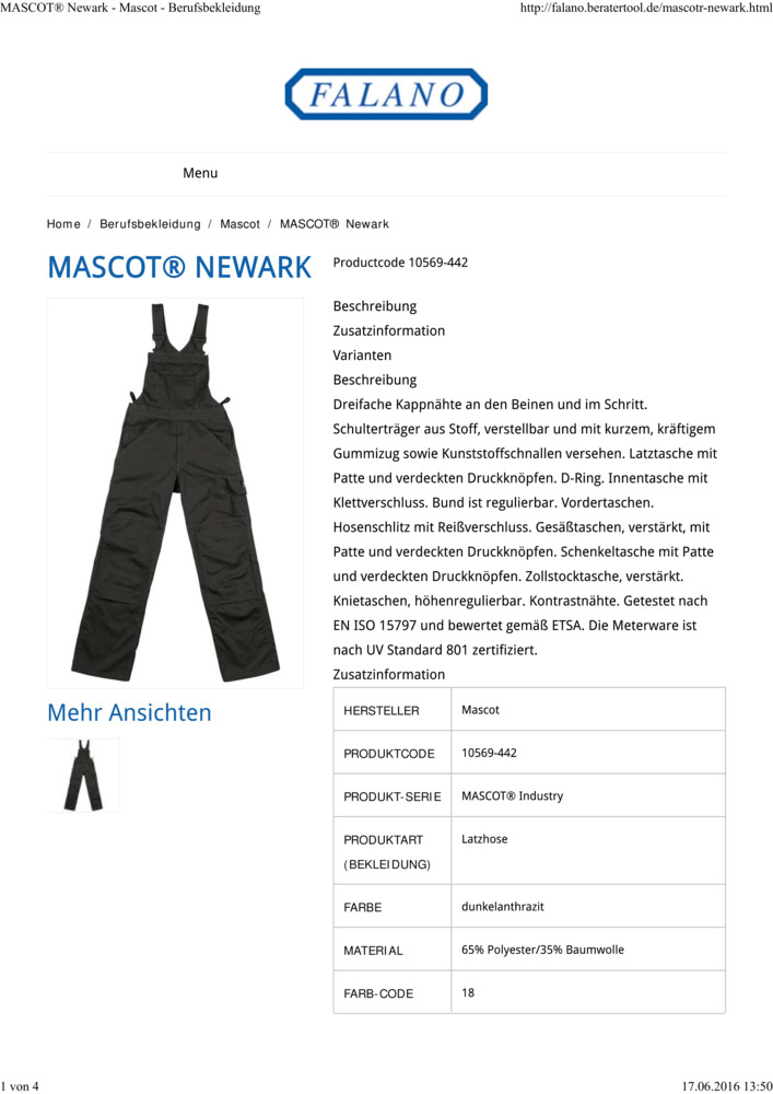 Datenblatt Zertifikat