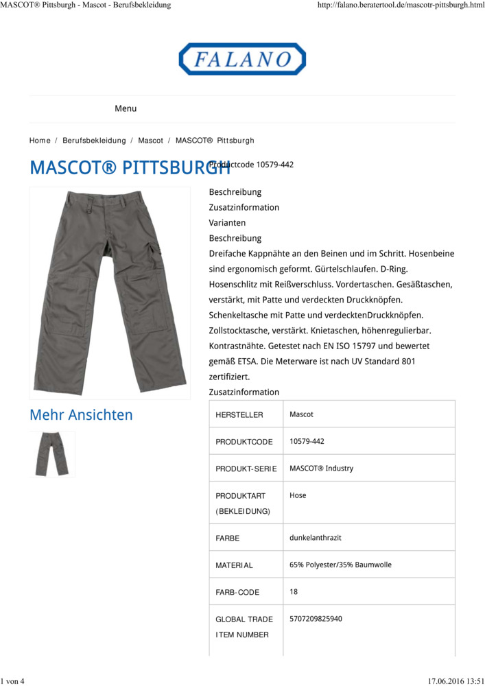 Datenblatt Zertifikat