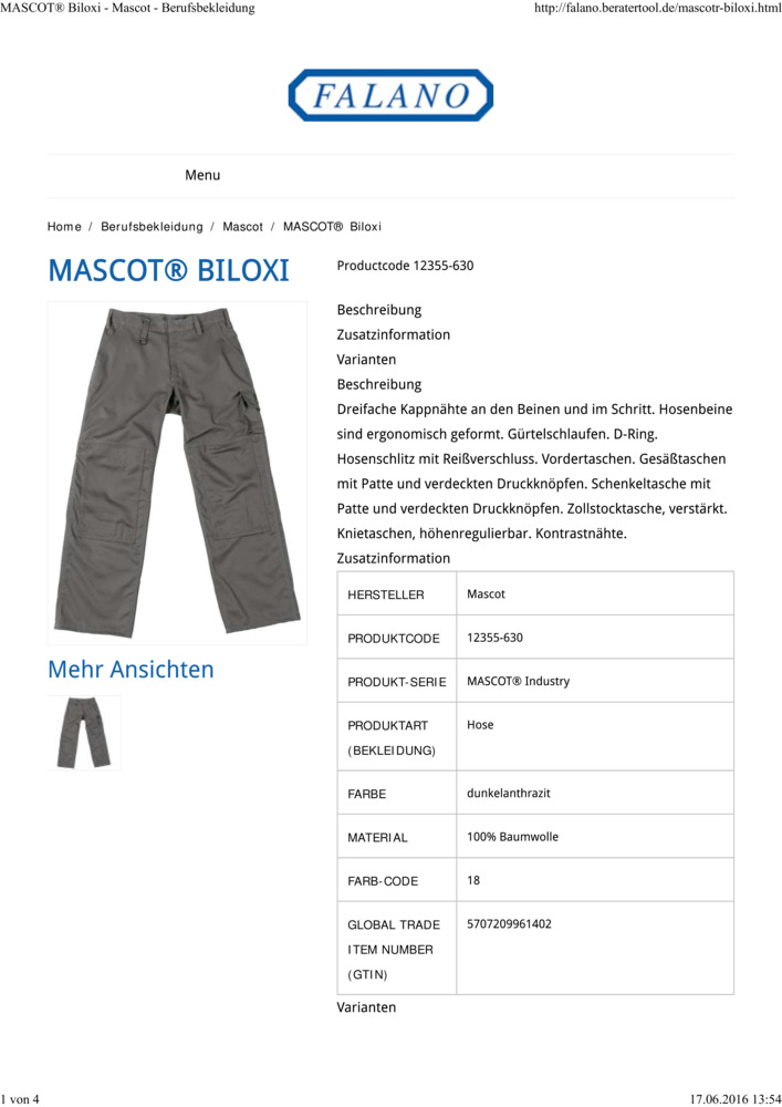 Datenblatt Zertifikat