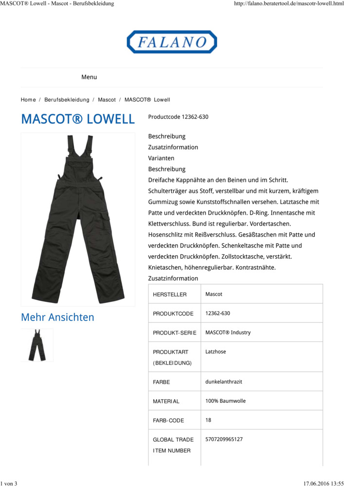 Datenblatt Zertifikat