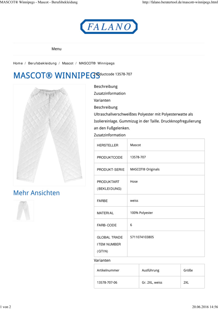 Datenblatt Zertifikat