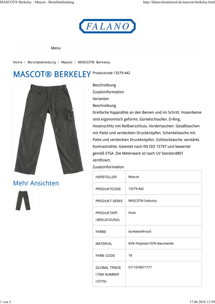 Datenblatt Zertifikat