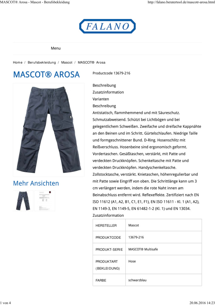 Datenblatt Zertifikat