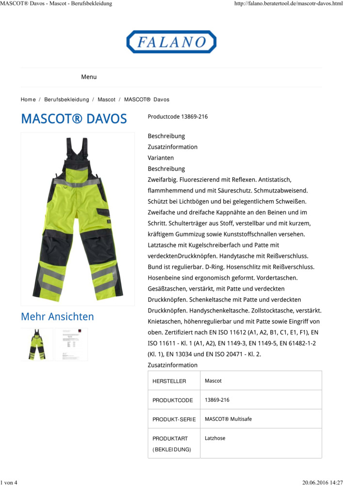 Datenblatt Zertifikat