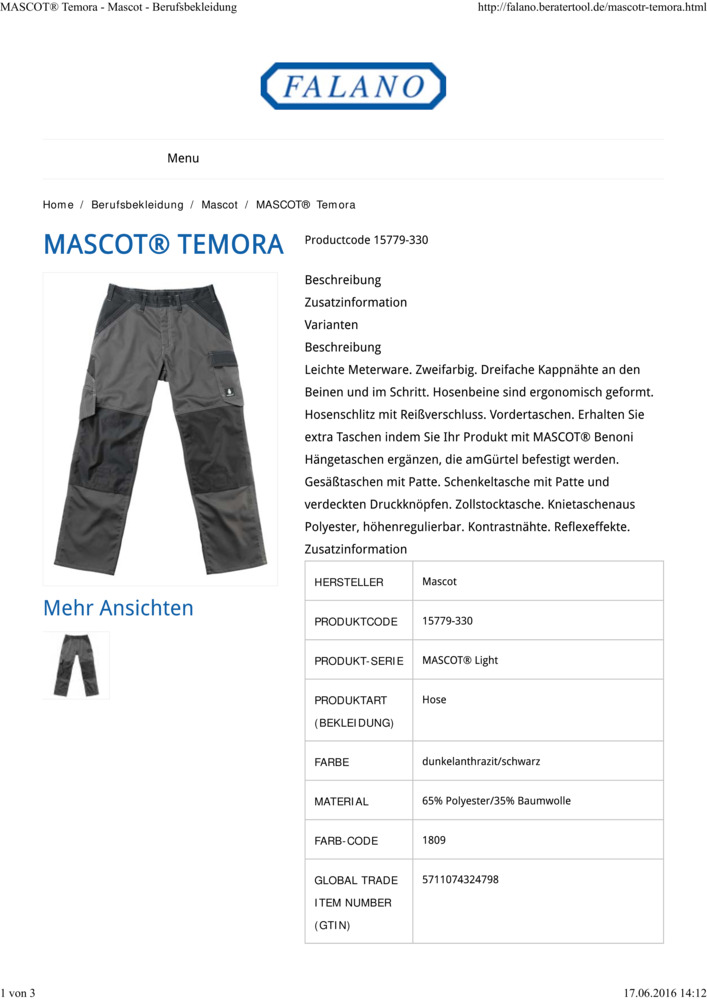 Datenblatt Zertifikat