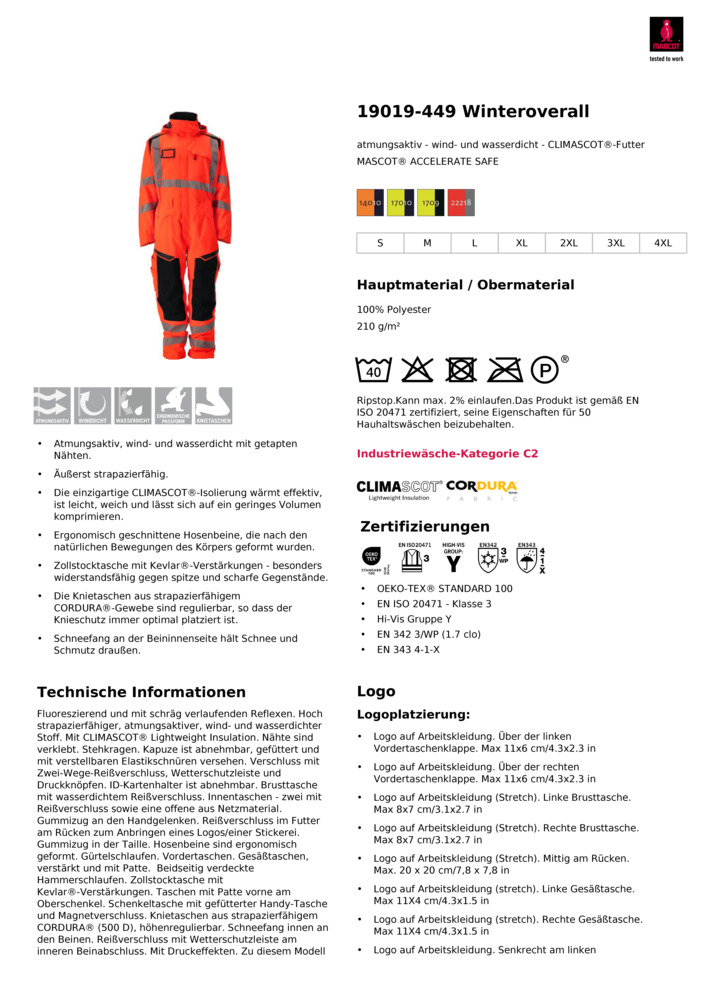 Datenblatt Zertifikat