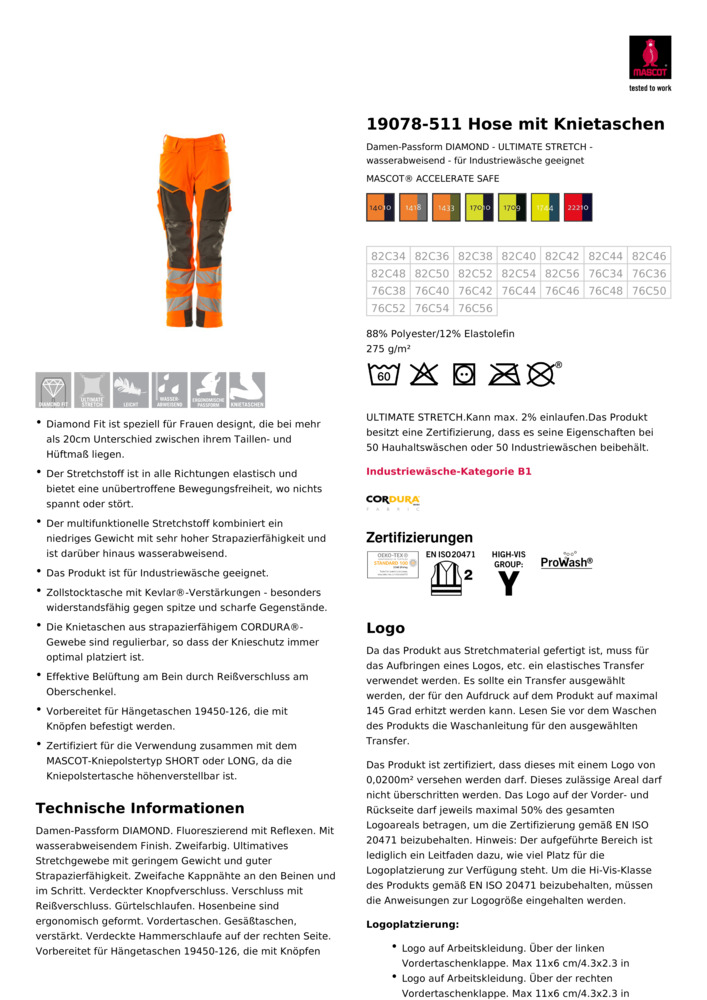 Datenblatt Zertifikat