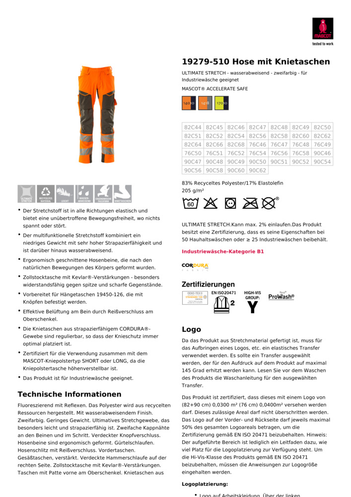Datenblatt Zertifikat
