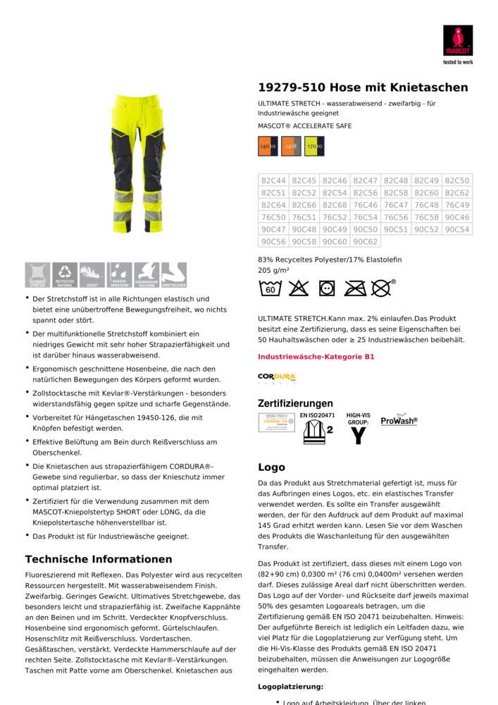 Datenblatt Zertifikat