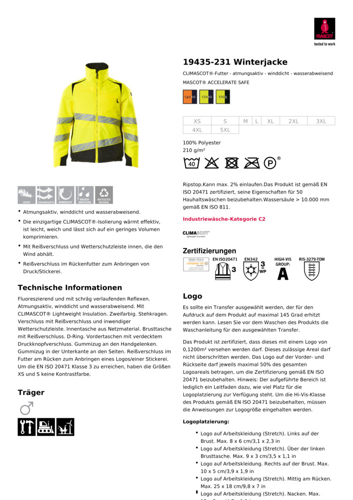 Datenblatt Zertifikat