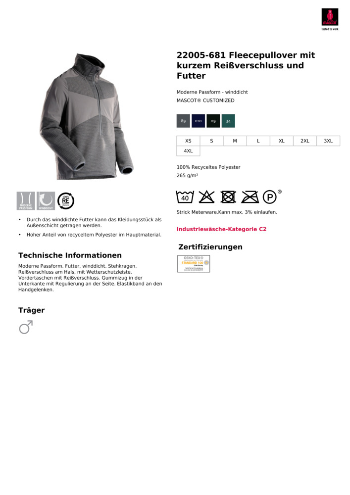 Datenblatt Zertifikat