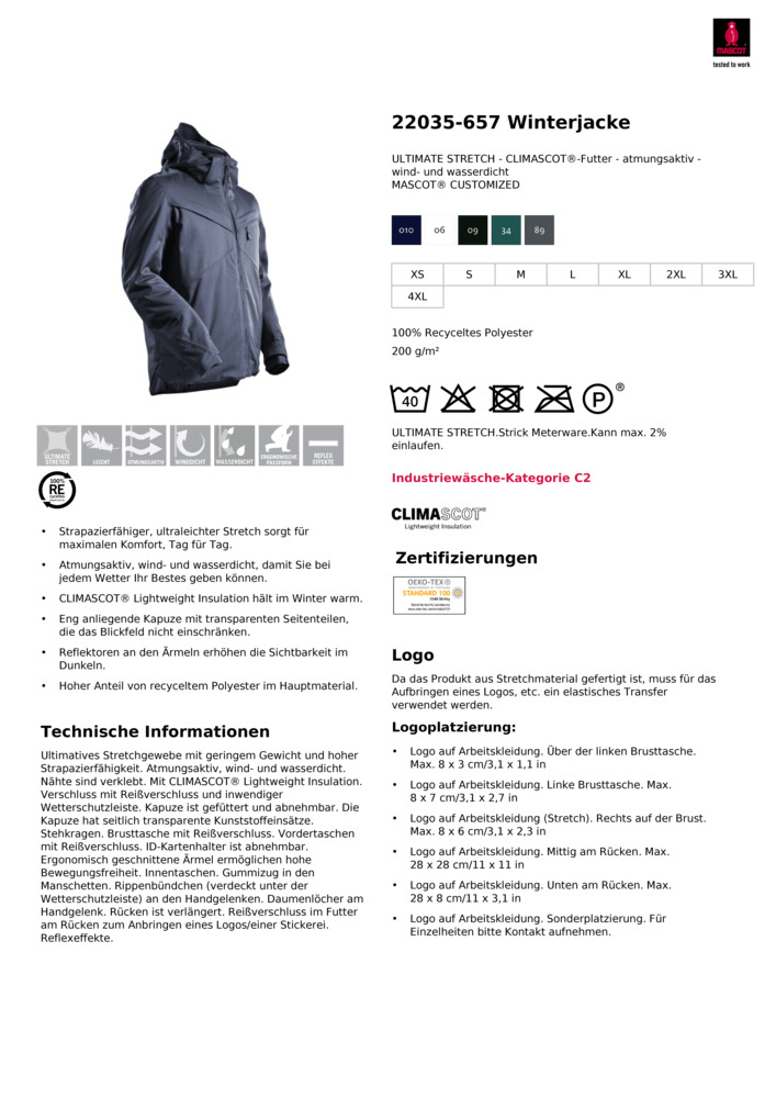 Datenblatt Zertifikat