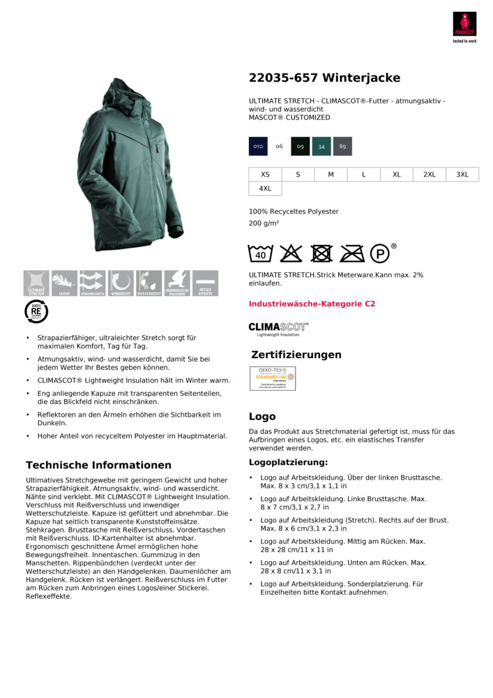 Datenblatt Zertifikat