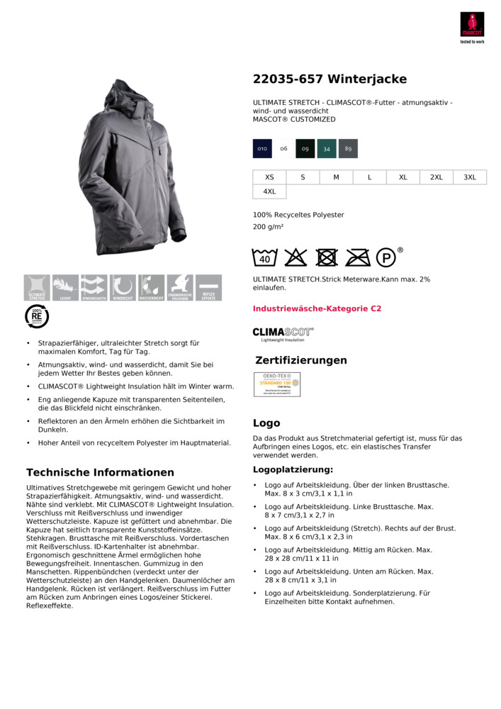 Datenblatt Zertifikat