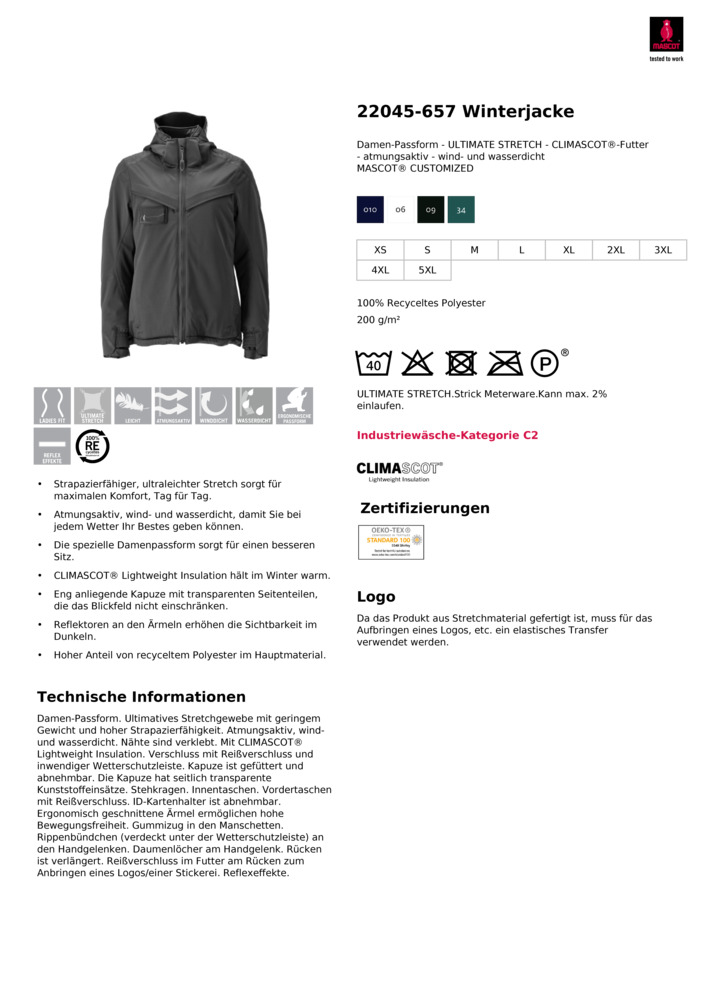 Datenblatt Zertifikat