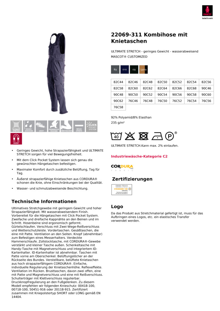 Datenblatt Zertifikat