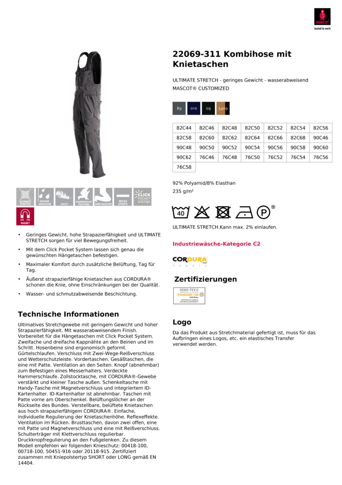 Datenblatt Zertifikat