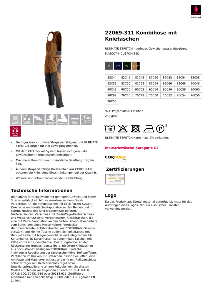 Datenblatt Zertifikat
