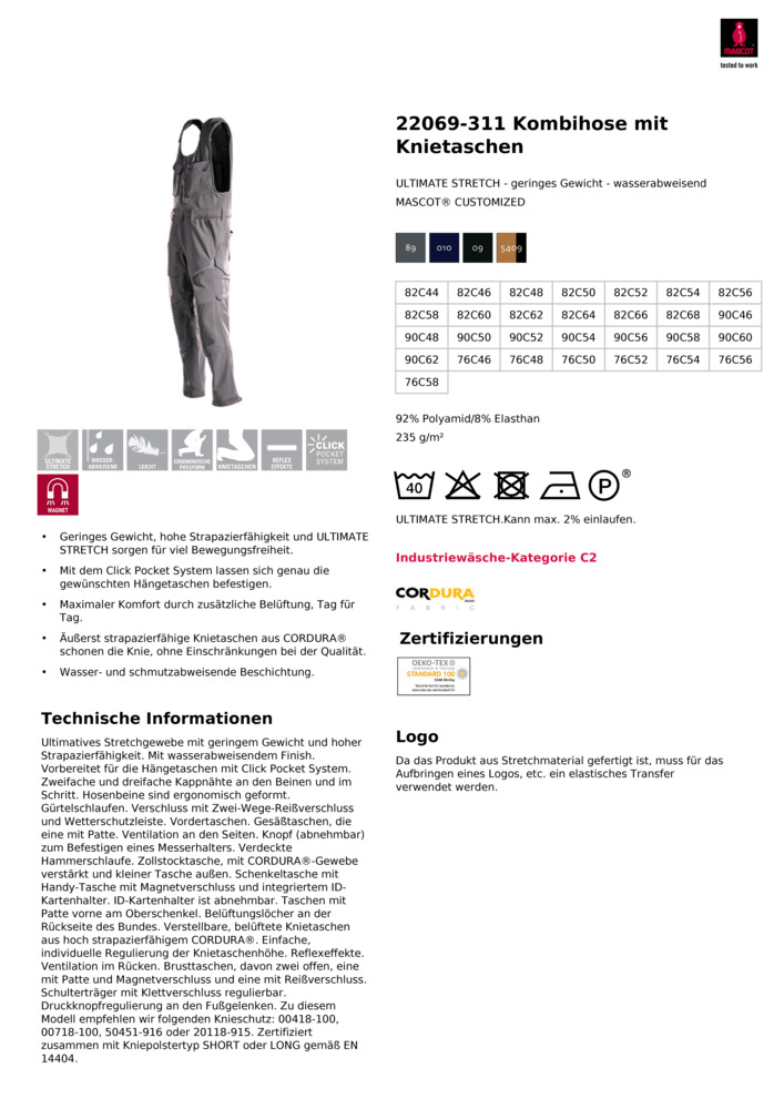 Datenblatt Zertifikat