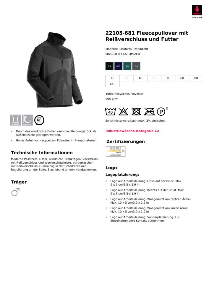 Datenblatt Zertifikat
