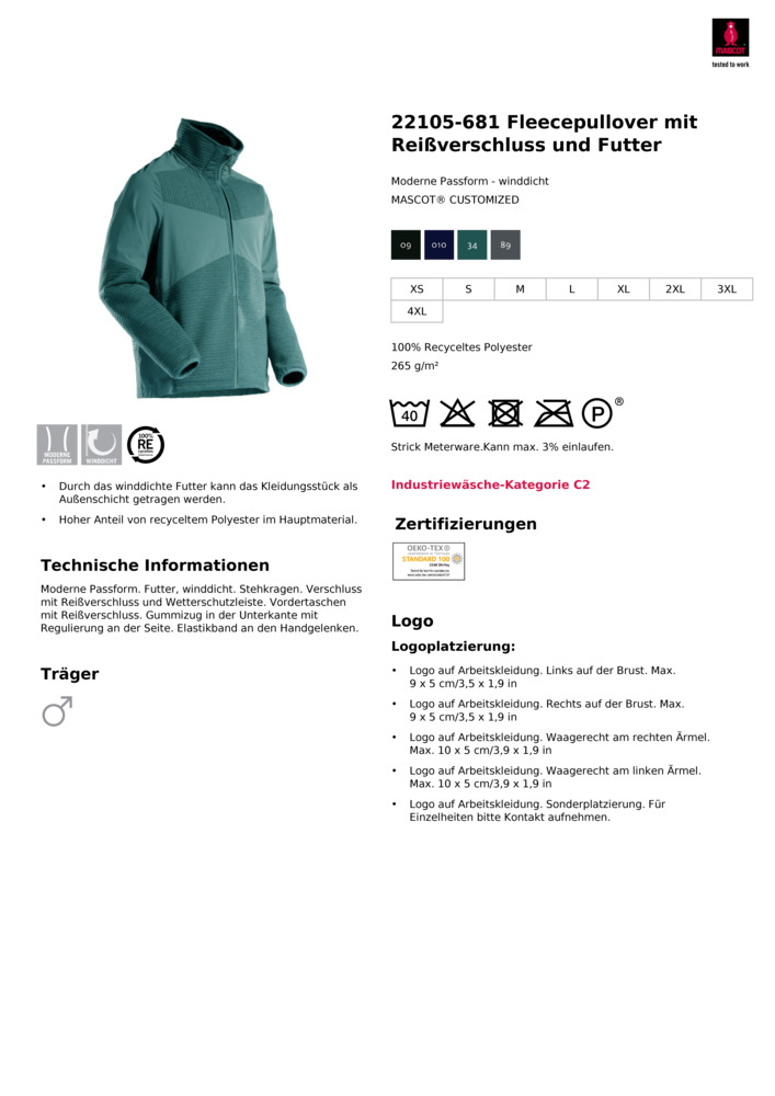 Datenblatt Zertifikat