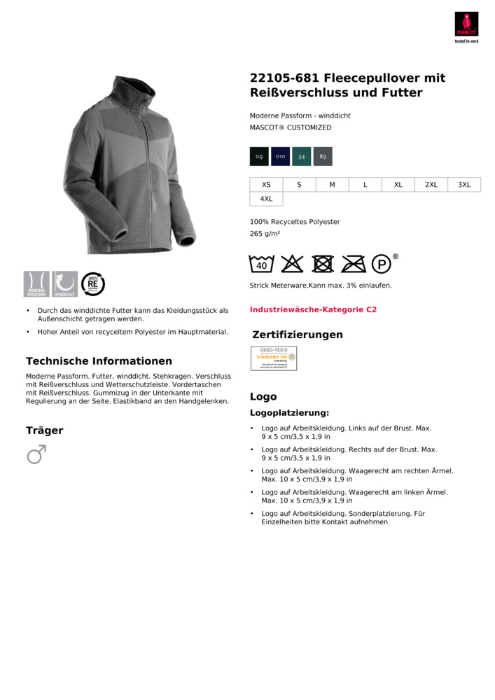 Datenblatt Zertifikat