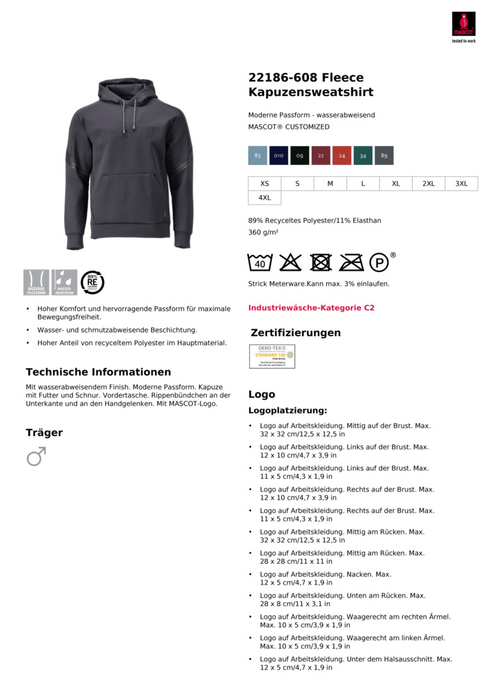 Datenblatt Zertifikat