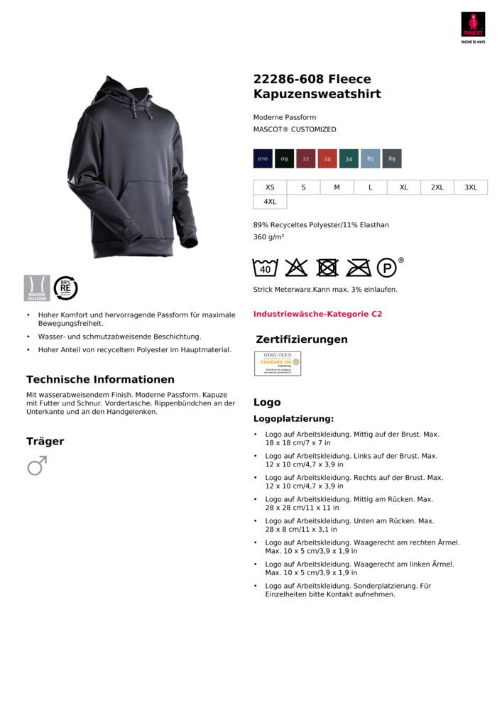 Datenblatt Zertifikat