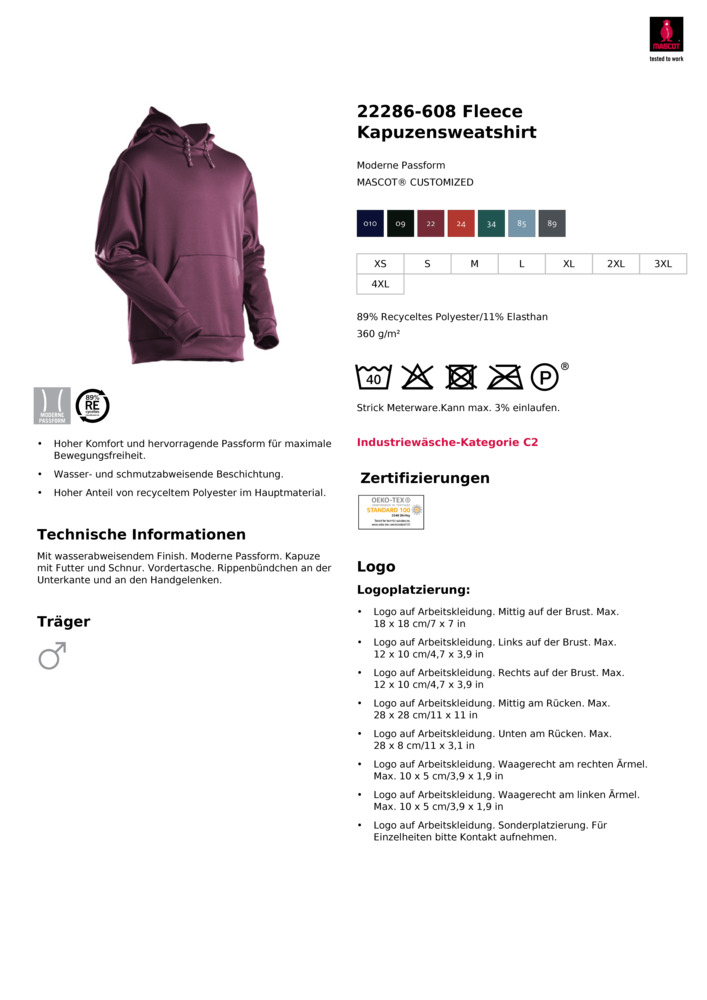 Datenblatt Zertifikat