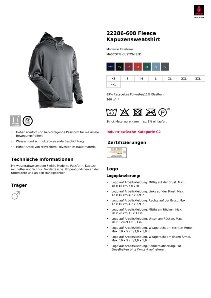 Datenblatt Zertifikat