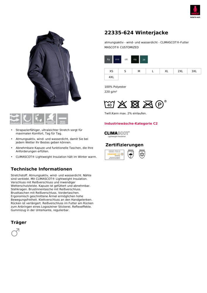 Datenblatt Zertifikat