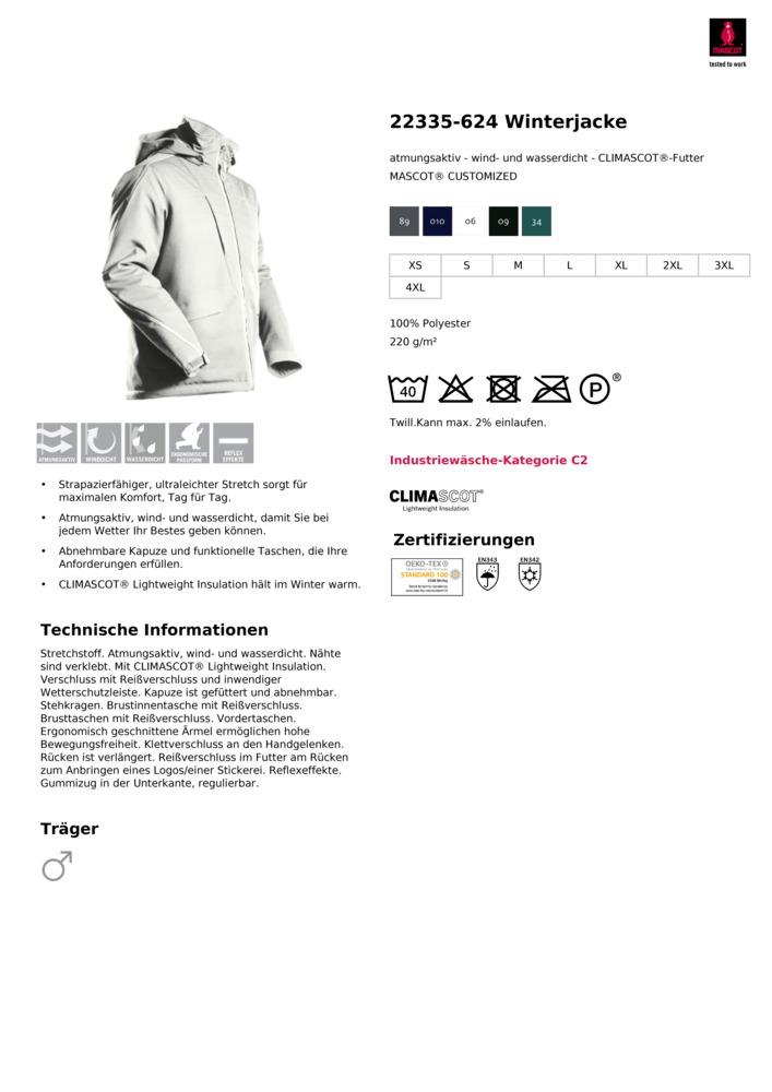 Datenblatt Zertifikat